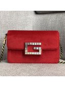 Gucci Velvet Shoulder Bag with Square G 544242 Red 2018