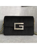 Gucci Velvet Shoulder Bag with Square G 544242 Black 2018