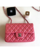 Chanel Quilting Pearl Caviar Calfskin Small Classic Flap Bag Rosy 2018