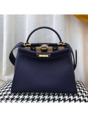 Fendi Iconic Medium Striped Lining Bag Navy Blue 2019