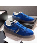 Chanel Quilted Suede Low-top Sneakers G35190 Blue 2019