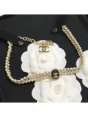 Chanel Resin Stone Choker Necklace AB4373 Black 2020