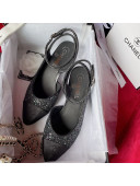 Chanel Glitter Open Shoes Pumps G37594 Black 2021