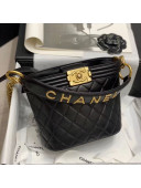 Chanel Quilted Calfskin Small Bucket Bag AS2091 Black 2020