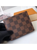 Louis Vuitton Men's Amerigo Wallet in Damier Ebene Canvas N60053 2020