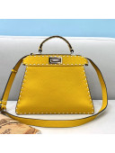 Fendi Small Peekaboo ISeeU Bag in Stitching Full Grain Leather Yellow 2021