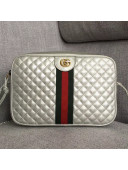 Gucci Laminated leather Small Shoulder Bag ‎541051 Silver 2018
