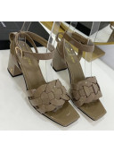 Saint Laurent Patent Leather Sandal With 6.5cm Heel Grey 2020