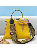Fendi Medium Peekaboo ISeeU Bag in Stitching Full Grain Leather Yellow 2021