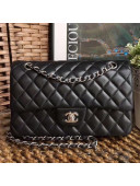 Chanel Lambskin Medium Classic Flap Bag A1112 Black
