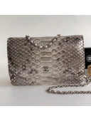 Chanel Python Leather Wallet On Chain WOC Bag Silver/Grey 2018