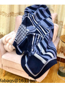Hermes Wool Cashmere Blanket 165x135cm Blue 2021 21100735