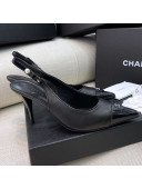 Chanel Vintage Calfskin Slingback Pumps 8cm Black 2021 06
