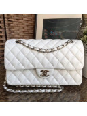 Chanel Lambskin Medium Classic Flap Bag A1112 White