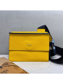 Fendi Men's Grained Leather Messenger Mini Bag Yellow 2021