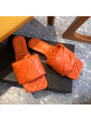 Bottega Veneta Lambskin BV LIDO Flat Sandals Orange 2020