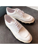 Prada Monolith Patent Leather Derby Platform Lace up Shoe White 2019