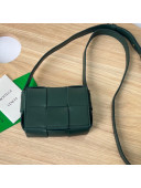 Bottega Veneta Intreccio Lambskin Mini Cassette Crossbody Bag Raintree Green 2022 666688