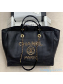 Chanel Weave Calfskin Deauville Large Shopping Bag A66941 Black 2020
