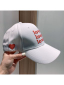Love Canvas Baseball Hat White 2021