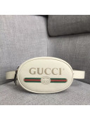 Gucci Logo Print Leather Belt Bag 476434 White 2018