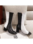 Chanel Heel High Boots in Black and White Patchwork Lambskin 2020