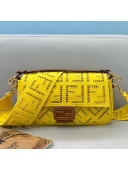 Fendi Baguette Medium Bag with FF embroidery Yellow 2021 8372L