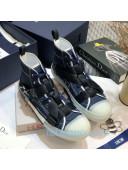 Dior B23 Nylon High-top Sneakers with Cross Straps Blue 2020 (For Women and Men)