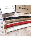 Chanel Quilted Lambskin Belt 30mm with Pearl Chain Framed Buckle 2019