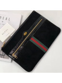 Gucci Ophidia Suede and Patent Leather Pouch 157551 Black 2018 