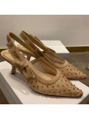 Dior J'Adior Slingback Pumps 6.5cm in Crystal Mesh Embroidery Nude/Yellow 2021