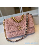 Chanel Shearling Sheepskin Small Chanel 19 Flap Bag AS1160 Pink 2020