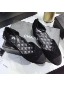 Chanel Mary Janes Ballerina G36048 in Suede Calfskin & Grosgrain Black 2020