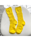 Dior Mesh Medium-High Socks Yellow 2020