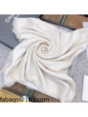 Chanel Cashmere Silk Sqaure Scarf 140x140cm White 2021 21100753