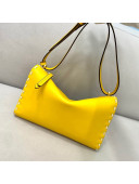 Fendi Triangle Mini Bag in Stitching Leather Yellow 2021 8388 