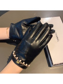 Chanel Lambskin Cashmere Gloves with Pearl Charm 28 2020