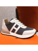 Hermes Avantage Leather Sneakers White/Grey 2021 03 (For Women and Men)