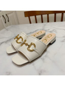 Gucci Leather ‎Slide Sandals with Horsebit White 2020