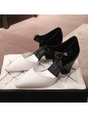 Chanel Patent Calfskin Mary Jane Pumps G35426 White/Black 2020
