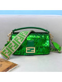 Fendi Baguette Sequins Medium Bag Green 2021