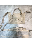 Balenciaga Classic City Mini Bag in Crinkle Lambskin with Logo Strap Apricot/Silver 2021