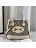 Gucci Horsebit 1955 GG Canvas Mini Top Handle Bag 640716 White 2020