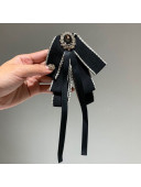 Chanel Necktie Bow Brooch Black 2020
