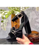 Hermes Velvet High Heel Sandal With 12cm Heel Black 2020