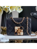 Chanel Quilted Calfskin Resin Stone Flap Bag AS2259 Black/White 2020