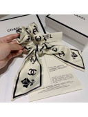 Chanel CC Bow Hair Ring White 2020