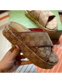 Gucci GG Canvas Platform Sandal 663666 Beige 2021