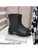 Chanel Quilted Calfskin Ankle Short Boots with Side Logo Buckle Black 2021 