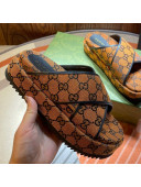 Gucci GG Canvas Platform Sandal 663666 Yellow 2021